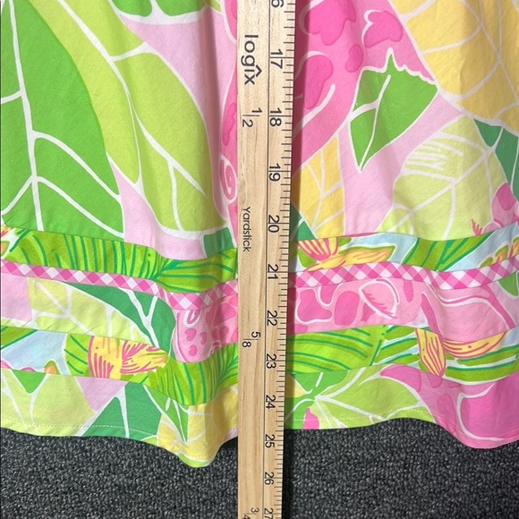 Vintage Lilly Pullitzer Tropical Pink and Green Women's Skirt, Womens 4 - Picture 4 of 8